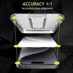Amozo Easy Fit Tempered Glass Screen Protector Guard for iPhone 16 Pro Edge To Edge Coverage (with easy applicator) - Pack of 2 image 3