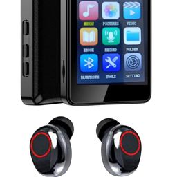 xzor Xzor® 4GB Bluetooth Touchscreen Media Player with Wireless Earbuds, Built-in Speaker, 40 Hour Playtime, FM Radio & Expandable Storage (Up to 128GB) image 1