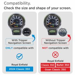 Spartan Shield Screen Protector For ROYAL ENFIELD CLASSIC 350 [with Tripper Navigation Screen] - 4 inch Instrument Cluster Guard | Classic350 TFT Display Cluster Accessory 2024 [Not Tempered Glass] image 2