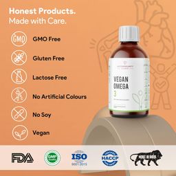 autoimmunity care Vegan Omega 3 Oil | EPA, DHA With Astaxanthin | Health Supplement For Heart, Brain, Eye, Skin, Muscles, Bone & Joint Support | Better than Fish Oil | 100% Vegetarian | 250 ML Oil image 3