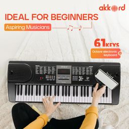 Akkord AKD 61KB 61-Key Octave Electronic Keyboard with adapter- LED Display | Mic |Music Sheet Stand | 255 Rhythms | 255 Timbres | 24 Demos image 3