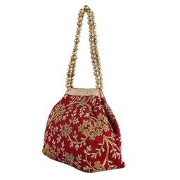 Kuber Industries Women's Polyester Embroidered Potli Bag, Maroon (CTKTC04387) image 3