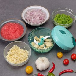 generic Manual Vegetable Chopper with 750ml Container, Kitchen Onion Cutter, Multi Colour image 4