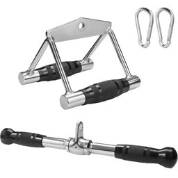generic FS Sport LAT Pull Down Cable Machine Attachment - Cable Machine Accessories for Home Gym with Multi Option: V-Handle, V-Shaped Bar, Curl Bar and Rotating Bar image 1