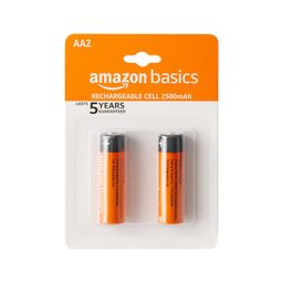 Amazon Basics AA Rechargeable Batteries | 2500 mAh with 1.2 V Power| Ni-MH Batteries | Ultra High Power | for Mid to High Drain Devices (Pack of 2) image 1