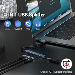 bestor 4-in-1 USB Hub, Portable USB Splitter with 4 Ports, Mini Docking Station with 5Gbps Fast Data Transfer, Multi USB Hub for Laptop, MacBook, iMac, Surface Pro image 5