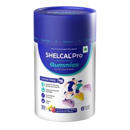 Shelcal Pro Gummies | Calcium & Vitamin D3 | Sugar Free Gummies | Supports Strong Bones & Joint | Lemon-Orange & Mixed Berries Flavours(30 Gummies) - By Torrent Pharma image 1