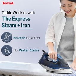 Tefal Express Steam Iron Plus / 2600W Power/Durilium Airglide Ceramic Soleplate / +25% More Steam Output/Steam Flow of Up to 190 g/min, Vertical Steaming/Auto Switch Off/Java Salt image 5
