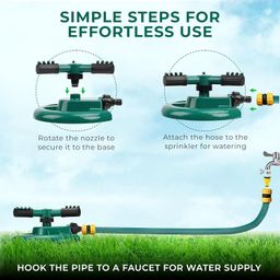 roots & leaf 360° Automatic Rotating Garden Sprinkler with 45° Adjustable Arms | Durable ABS Material | Coverage up to 32 Feet | for Efficient Watering in Gardens and Lawns (Pack of 1) image 4