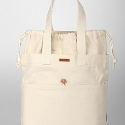 harry kritz Womens Vertical Cotton Canvas Tote Bag With Drawstring Closure For College And Everyday Use, Brown image 2