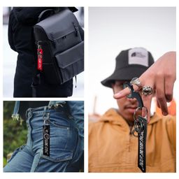 ahamo Spinner Keychain Set - 3-in-1 Rotating Fidget Key Chains with Spring Coil for Stress Relief, Anxiety, ADHD (Black & Red) image 5