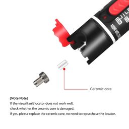 FYBOPTWU - 2pc 50km Visual Fault Locator VFL Fiber Tester Visual Fault Locator Fiber Optic Cable Tester with 2pcs Singlemode 9/125um FC Male to LC Female Adapter, Red Switch image 4