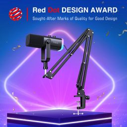 FIFINE XLR/USB Gaming Microphone Kit, Dynamic PC Mic for Streaming Podcasting, Computer RGB Mic Set with Boom Arm Stand, Mute Button, Headphones Jack, for Recording Vocal Voice-Over-AmpliGame AM8T image 2