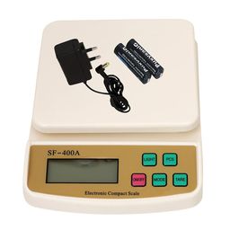 LAXMI GOLD Kitchen Scale Multipurpose Portable Electronic Digital Weighing Scale | Weight Machine With Back light LCD Display | White |10 kg | SF400A With Adopter image 1