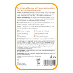 Wellbeing Nutrition Melts Natural Vitamin D3 600IU + K2 as MK7 with Resveratrol, Vitamin A | For Calcium Absorption Immunity, Heart, Bone, Cellular Protection, 30 Oral Strips image 2