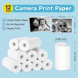 yeehao 12 Rolls Instant Camera Print Paper, Instant Print Paper Refills Paper Rolls, Printing Thermal Paper Set for Instant Camera image 2