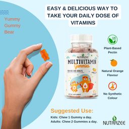 Nutrazee Multivitamin Gummies for Kids, Men & Women, Supplement With Biotin & Essential Vitamins For Healthy Growth, Development & Immunity, 45 Gummy Bears image 5