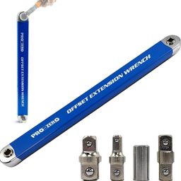 XBEY Offset Extension Wrench, 15-Inch Offset Impact-Ready Socket Wrench Tool with 1/2", 1/4" and 3/8" Square Drive Adapters, Zero Degree Ratchet Tool for Car image 1