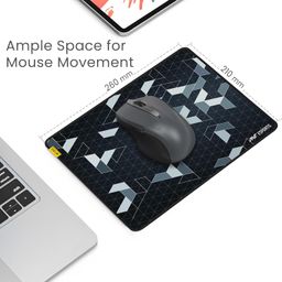 Ant Esports Prism Mouse Pad with Anti-fray Stitching, Waterproof Surface & Non-Slip Rubber Base with Stitched Edges Gaming Mouse Mat for Laptop, Compatible with Laser and Optical Mice – Black image 2