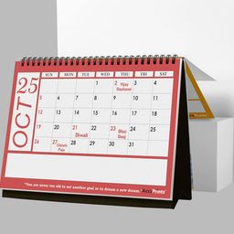 AccuPrints 2025 -Size 5.8 by 8.2 inch Offices Desk Calendar Large Box with Space for Marks/Notes-Blue Color Desk image 2