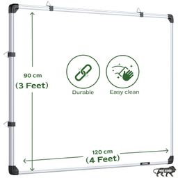 GOSHU White Board 3 feet x4 feet Double Sided Teaching Boards Both Side 3x4 ft. Writing Boards, One Side WhiteBoard & Reverse Side Chalkboard Surface with Whiteboard Marker and Wooden Duster image 3