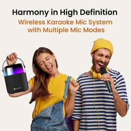 Portronics Dash 4 50W Wireless Bluetooth Party Speaker with Karaoke Mic, Upto 6 Hours Playtime, HD Sound, Bass Boost Technology, EQ Modes, 360° RGB Lights, BT 5.3v, AUX in, Type C Charging(Black) image 5