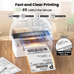 hirobot Thermal Barcode Label Printer for 4x6 Inch Label, Adjustable Size, 203DPI Shipping Label Printer, Print More Sizes 3X5 2X1 Round,Etc, Compatible with Windows,Mac|Amazon,Flipkat,UPS,DHL,Etc image 2