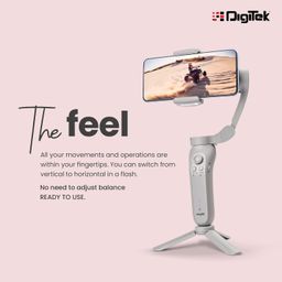 digitek DIGITEK® (DSG-007F) 3-Axis Gray Smartphone Gimbal - Wide Angle Handheld Vlogging Stabilizer - 4 Creative Operation Modes for Android & iOS - Seamless Videography image 5