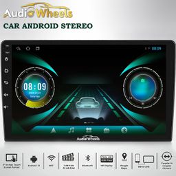 Audio Wheels Double Din Car Stereo 9" 2G+32G Android 12 Multimedia BT Player Touchscreen with Mirror Link Split Screen GPS Navigation WiFi USB SWC AHD Rear View Camera+GPS Antenna+Microphone (9) image 2