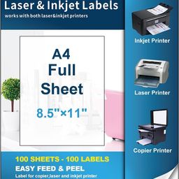 securement SECUREMENT® Full Sticker Label A4 Sheets for FBA Shipment- Suitalble for All Printers (100, Sheets) image 1