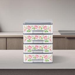 Nayasa Tuckins Deluxe No. 14 Plastic Rectangular Storage (White, Standard, 19.5 cm x 27.5 cm x 27 cm) - 4 Drawers image 2