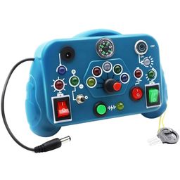 Kidology Stuff Toddler Busy Board Switch Light Game Sensory & Educational Gaming Console Travel-Friendly Activity Toy With Soft Lighting For Hand-Eye Coordination & Brain Development, Blue image 1