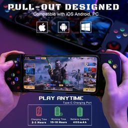 Tobo Mobile Game Controller Gamepad for Phone OS Android PC: Works with Phone 15/14/13/12/11/X, iPad, Galaxy, TCL, Tablet, Call of Duty, Diablo Immortal - Directly Play (Black) (TD-1280GA) image 3
