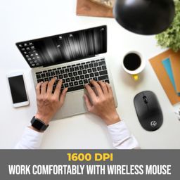 LAPCARE Safari III B Wireless Mouse-2.4GHz High Precision with Upto 1600 DPI, Nano Receiver and Plug & Play Usage -USB/Black-with 3 Year Warranty image 4
