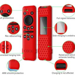Oboe Silicone TV Remote Cover Compatible With Samsung Smart TV TM-2360 E Model 2023 - Protective Open Key Case With Lanyard (E-Glow in Dark Green) [Remote NOT Included] image 3