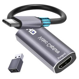 extenuating threads 4K HDMI Capture Card, Cam Link Video Capture Card HDMI to 1080P Type-C for Windows Mac OS System for Streaming Gaming Meeting with USB C Adapter to Adjust PS3 4, Switch, Xbox image 1