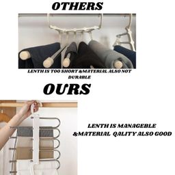 TASMAX 5-in-1 Multipurpose Pant Hangers for Wardrobe | Space-Saving Trouser & Leggings Organizer | Saree Hanger for Closet Storage & Wardrobe Organization (Pack of 1) image 5