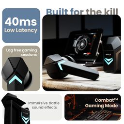 Boult Audio Ammo True Wireless in Ear Earbuds with 40ms Lowest Latency, 40H Playtime, ENC Mic, 13mm Bass Drivers, Interactive LED, Type-C Fast Charging (10Min=150min) Bluetooth Ear Buds image 5