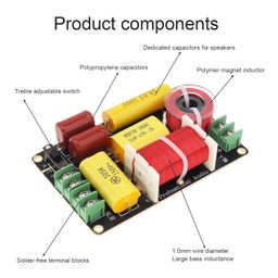 2 Way Crossover for Speaker, 250W 4-12 Ohm 2 Way High-Low Frequency Divider for Speaker, HiFi Speaker Crossover image 3