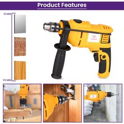 Asian Paints Corded Electric Professional Impact Drill Tool kit, 550 Watts, 2900 RPM, Chuck 10mm Machine Variable Speed, Forward/Reverse Rotation, Double Insulation, Improved Carbon Brush (100 Pcs) image 5