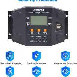 REES52 30A 12V/24V Adaptive PWM Solar Charge Controller Solar Panel Regulator image 5