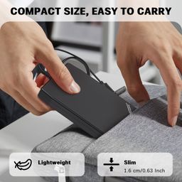 HATCHMATIC USB External Floppy Disk Drive 3.5" Portable 1.44 MB FDD for PC Windows, 10/7/8/XP PC Laptop Desktop Notebook Computer and 5pcs Adhesive Black Hook and Loop Tape-(Black) image 2