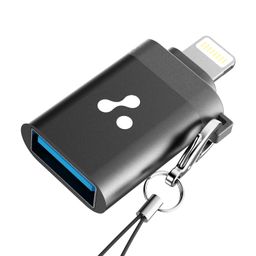 AMBRANE Lightning to USB 3.0 OTG for iPhone/iPad OTG Connector Extender Convertor for All iOS Devices, USB Female Support Connect USB Flash Drive, Keyboard, Mouse (AOTG LA1 Grey) image 1