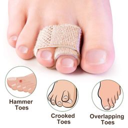 anzailala Nylon 2Pcs Hammer Toe Straightener, Broken Toe Wraps,Toe Cushioned Bandages,Hammer Toe Splints For Correcting Hammer Toes, Broken Toes, Crooked Toes & Overlapping Toes Foot_Drop,Free Size image 5