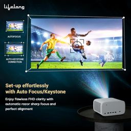 Lifelong TruePixel Pro Projector for Home, Native 1080P Full HD 4K HDR, 9000 Lumens, Android 12 with Built-in Apps (Netflix, Prime, Jio Hotstar & More) & Speaker, 200 Inch Display image 3