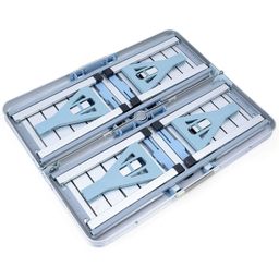Unique Empire Aluminium Portable Folding Picnic Table & Chairs Set Without Umbrella/Picnic Table Without Umbrella Foldable Dining Table With Chairs Folding Table - Silver image 5