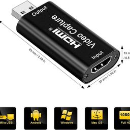 tobo levoty Game Capture Cards, Audio Video Capture Cards, HDMI to USB 1080p USB 2.0 Record via DSLR Camcorder Action Cam for Live Streaming/ PS4 / Game/ DVD/ Camera image 2