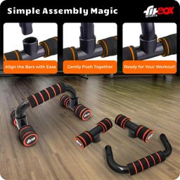 FitBox Sports Push-Up Bars Stand Non-Slip Handles | Push Up Handles with Cushioned Foam Grip and Non-Slip Sturdy Structure image 5