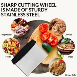 Porslin by Philips Multi-Purpose Dough Scraper & Cutter, Stainless Steel Bench Scraper for Baking, Pastry, Bread, Cake Icing, Dosa, Vegetables - Ergonomic Handle, Durable, Dishwasher Safe image 2