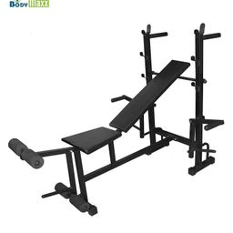 Body Maxx 8 in 1 Bench, Home Gym Package of 30 kg Rubber Plates with 5ft Plain and 3ft Curl Rod for Dumbbell image 2